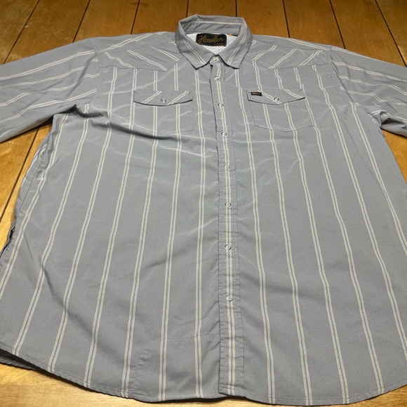 Howler Brothers Shirt 2XL Gray H Bar B Snap Button Short Sleeve Cowboy Western - Picture 2 of 16